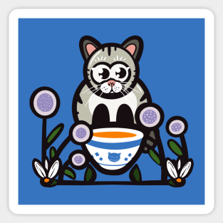 Drink your soup, kitty Sticker